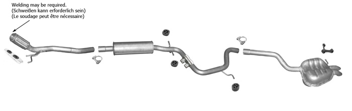 Auspuff für VW JETTA A5 GOLF V 1.9 TDi +Rohr Auspuffanlage