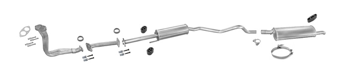 Auspuff für OPEL ASTRA F 1.7D 57PS Kombi + Rohr Auspuffanlage