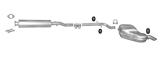 Auspuff VOLVO V70 II 2.4 140/170PS Auspuffanlage