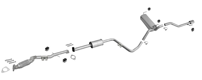 Auspuff mit MSD und Rohr Vorne für OPEL ASTRA J 1.4 Turbo auch LPG Kombi +Chrom