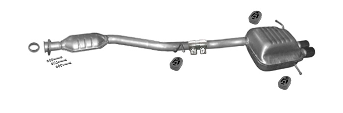 Auspuff für MERCEDES C180 CL203 1.8, 2.0 und 2.3 Kompressor ab 02 Auspuffanlage