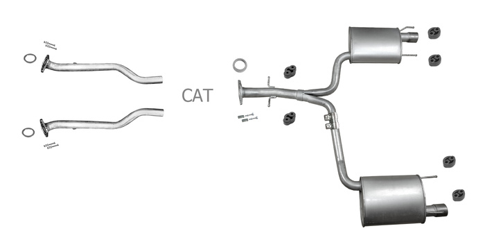 Auspuff +Rohre für LEXUS IS II E2 250 2.5 208PS ab 2005 mit Chrom Auspuffanlage