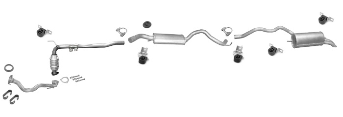 Auspuff + Katalysator VW T4 2.5 TDI SYNCRO SWB-Kurz ab 1998 +Hosenrohr