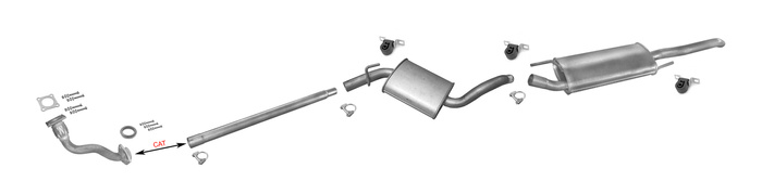 Auspuff für VOLKSWAGEN VENTO 1.9 D 65PS 1994-1998 +Rohr Auspuffanlage