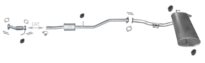 Auspuff für HYUNDAI IX35 1.6 GDI Auspuffanlage