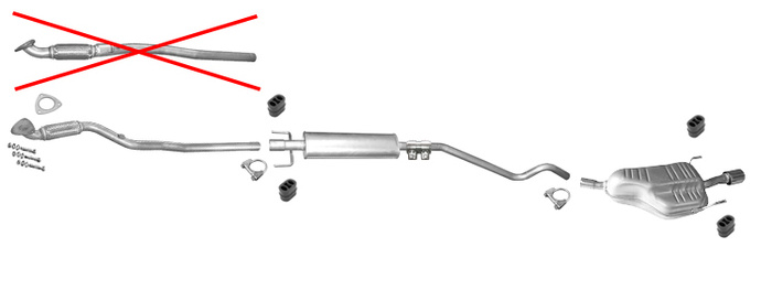 Auspuff für OPEL ASTRA H 1.6 Schrägheck / GTC bis Motor: 20FB9417 mit CHROM