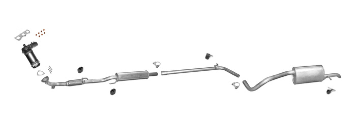 Auspuff +KAT für VW POLO / SKODA FABIA / SEAT IBIZA 1.2 EURO 4/5 Auspuffanlage