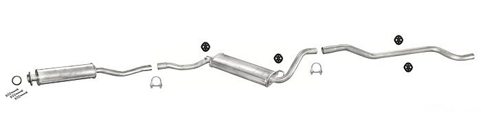 Auspuff AUDI 80 (B3) 1.3 1.6 1.8 / 1.6D & Coupe 1.8GT 84-88 Auspuffanlage