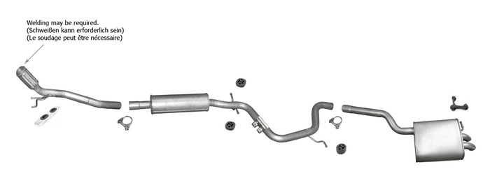 Auspuff +Rohr für VOLKSWAGEN JETTA III GOLF V Variant 1.9 TDi Auspuffanlage