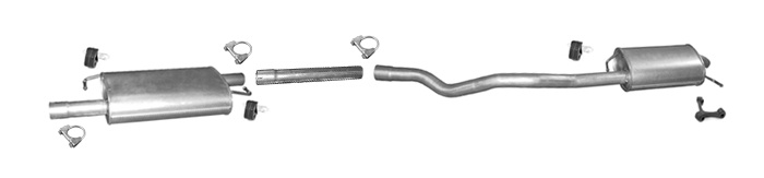 Auspuff für VW T5 TRANSPORTER V 2.0 TSi 150PS LWB-Lang Auspuffanlage