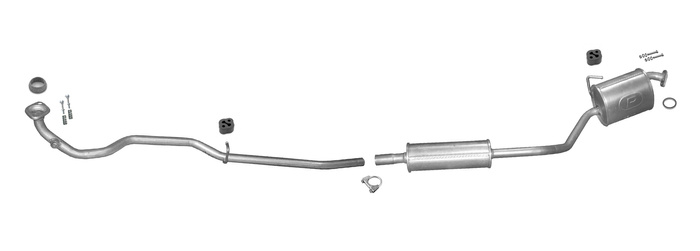 Mittelschalldämpfer für DAIHATSU CUORE VI CHARADE TREVIS 1.0 58PS 03-09 Auspuff
