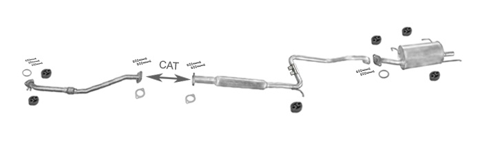 Auspuff für NISSAN ALMERA I 1.4 1.6 Stufenheck Auspuffanlage