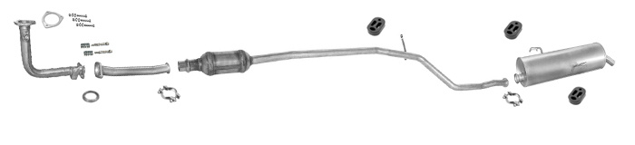 Auspuff + Katalysator + Rohr für PEUGEOT 206 1.4 Fließheck Auspuffanlage