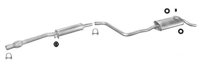 Auspuff VW POLO (86C) 1.0 1.3D 1.3 Schrägheck Coupe FLEX 86-90 Auspuffanlage