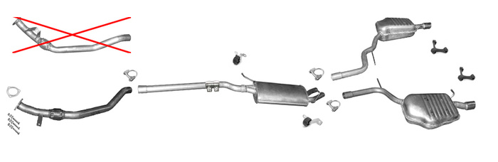 Auspuff für AUDI A4 (B6 B7) 1.8 T Turbo 20V ab 06.2003 +Rohr Vorne Auspuffanlage