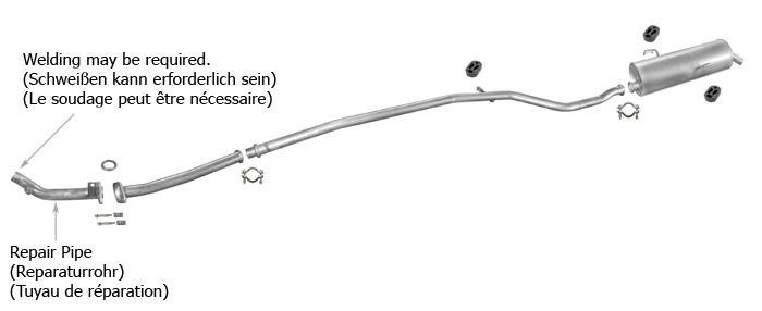 Auspuff PEUGEOT 206 1.1 1.4 Schrägheck / auch 206+ Auspuffanlage