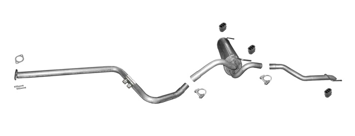 Auspuff mit Rohr Mitte für OPEL ASTRA J 1.4 Turbo auch LPG 88/103KW Kombi