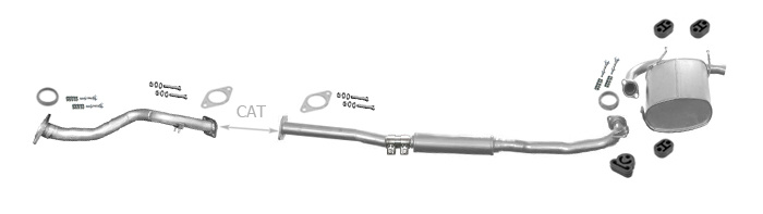 Auspuff für NISSAN X-TRAIL (T30) 2.0 2.5 16V 2001-2007 +Rohr Auspuffanlage