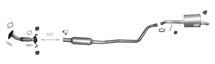 Auspuff +Rohr für HYUNDAI i10 II 1.0 auch LPG Fließheck 13-16 Auspuffanlage