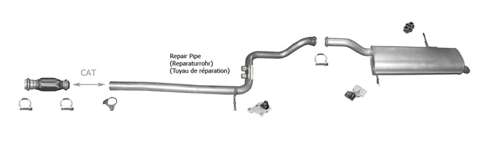 Auspuff für Citroen C4 Grand Picasso 1.8 2.0 16V 2006-2013+Rohr