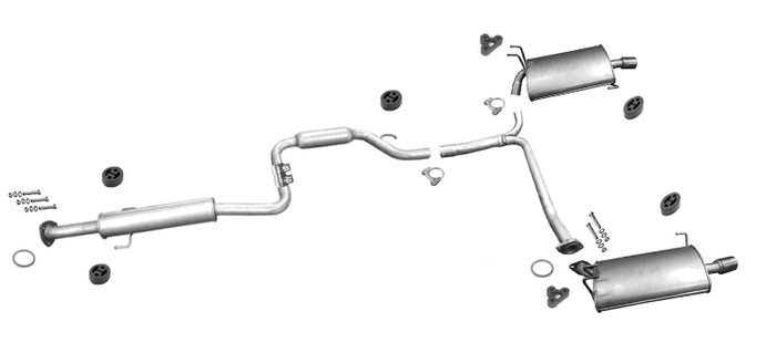 Auspuff für HONDA ACCORD VII 2.4 190PS Kombi Auspuffanlage