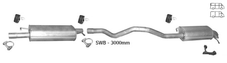 Auspuff VW T5 TRANSPORTER V 1.9 TDI SWB-Kurz 2003-2009 Auspuffanlage