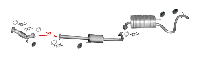 Auspuff für HYUNDAI I30 I 1.4 1.6 Schrägheck EURO 3 Flanschverbindung +Rohr