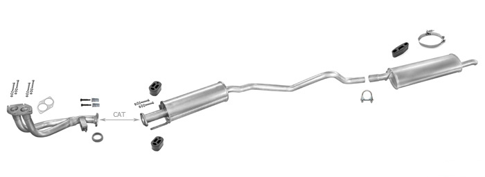 Auspuff OPEL ASTRA F 1.6 16V Kombi Motor: X16XEL 09.1994-1996 Auspuffanlage