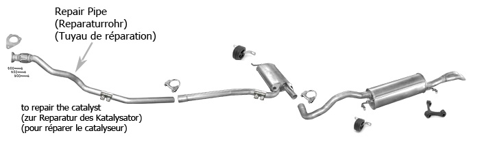 Auspuff AUDI A4 (B5) 1.9 TDI 90/110PS +Reparaturrohr Auspuffanlage