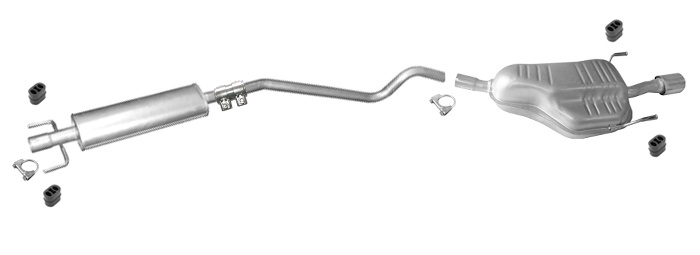 Auspuff für OPEL ASTRA H 1.6 105PS Schrägheck / GTC CHROM Endrohr Auspuffanlage