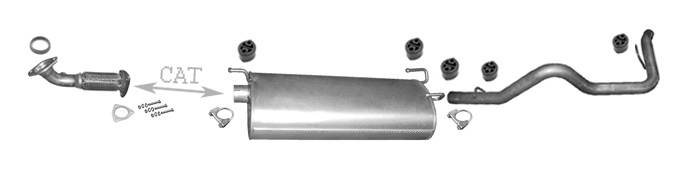 Auspuff für IVECO DAILY IV 2.3 3.0 TD ALCOM Linksverkehr +Rohr Auspuffanlage