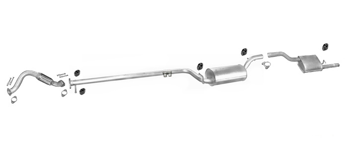 Auspuff FORD FOCUS MK1 1.8 16V Kombi +Rohr Vorne Auspuffanlage