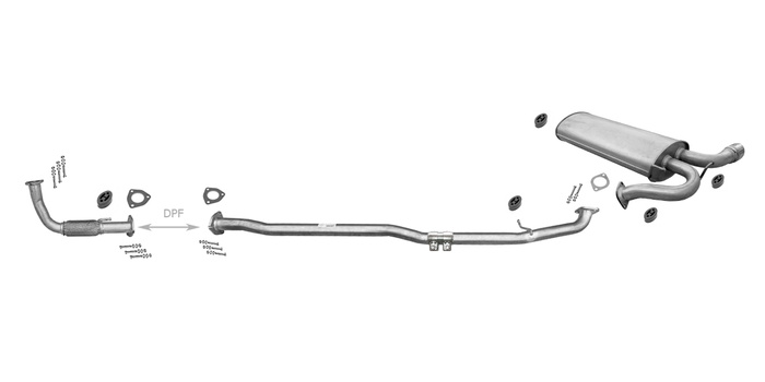 Auspuff für OPEL ANTARA 2.0 CDTi 127/150PS +Rohr Vorne Auspuffanlage