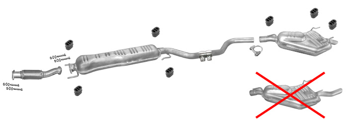 Auspuff SAAB 9-5 I 2.0 2.3 T Turbo auch AERO 1997-2010 +Rohr Auspuffanlage