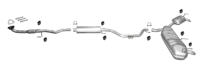 Auspuff für OPEL VECTRA C 2.2 direct + Rohr Kombi Auspuffanlage