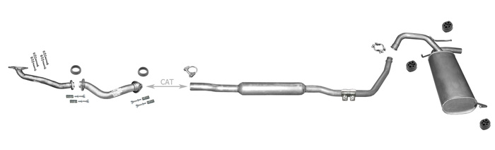 Auspuff für SUZUKI SX4 1.5 1.6 VVT Schrägheck +Rohre Auspuffanlage