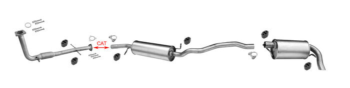 Auspuff für FORD GALAXY 2.0i 116PS 10.1998-05.2006 Auspuffanlage