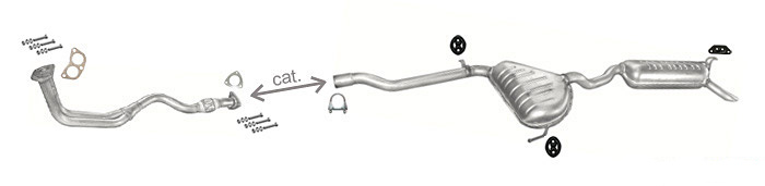 Auspuff FIAT BRAVA / BRAVO (182) 1.4 12V 1995-1998 Auspuffanlage