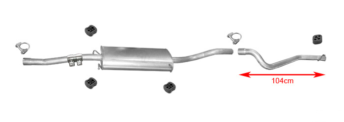 Auspuff für MERCEDES VIANO W639 2.0 2.2 CDI LWB Endrohr-104cm Auspuffanlage