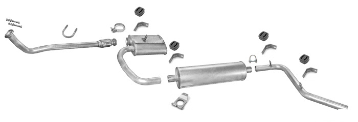 Auspuff MERCEDES T1 207 208 209 210 307 308 309 310 409 410 D Auspuffanlage