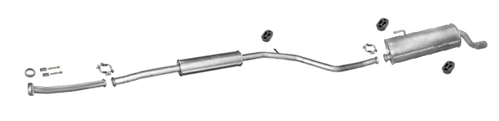 Auspuff für PEUGEOT 206 1.6 ab 2005 mit CHROM + Rohr Auspuffanlage