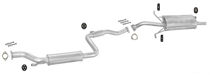 Auspuff MITSUBISHI CARISMA 1.6 1.8 16V 1.9 TD 1995-1999 Auspuffanlage