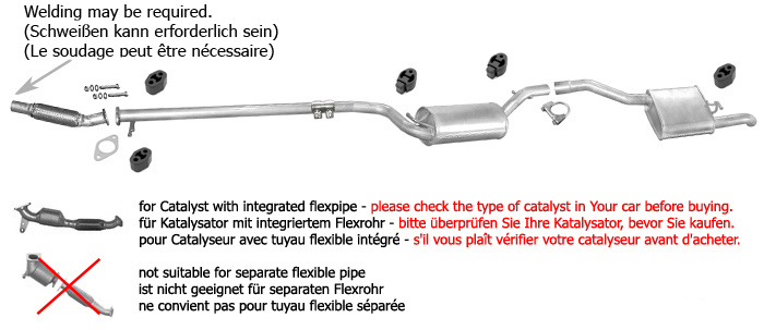 Auspuff FORD FOCUS MK1 1.8 TDDi TDCi TDi Kombi +Reparaturrohr Auspuffanlage
