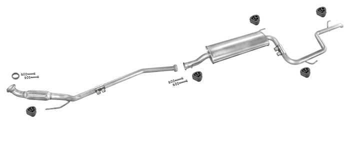 Auspuff MERCEDES VITO (638) 110 TD 2.3 TD ohne KAT 1996-2000 Auspuffanlage