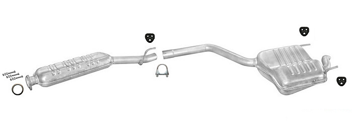 Auspuff MERCEDES (W202, S202) C220D C250D Stufenheck Kombi Auspuffanlage