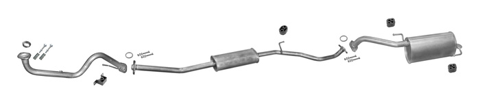 Auspuff für NISSAN MICRA III (K12) 1.0 1.2 1.4 2003-2005 + Rohr Auspuffanlage