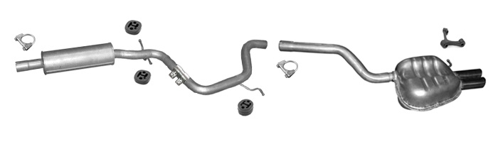 Auspuff für SKODA OCTAVIA II 1.9 TDi 105PS +Chrom Auspuffanlage