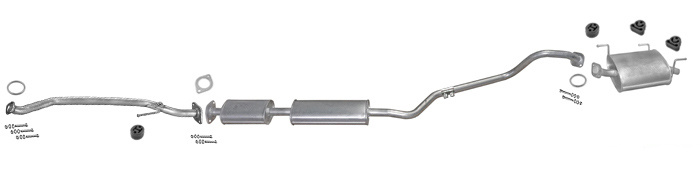 Auspuff NISSAN ALMERA II 1.8 Schrägheck EURO3 2002-2006 +Rohr Auspuffanlage