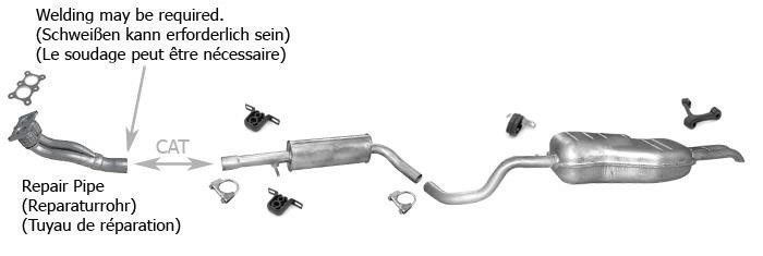 Auspuff SKODA OCTAVIA 2.0 Motorcode: APK/AQY 1999-2007 +Rohr Auspuffanlage