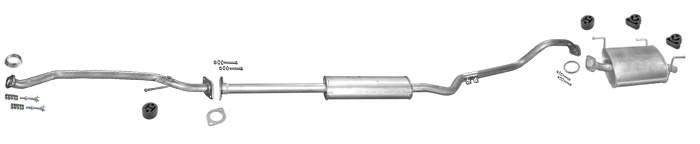 Auspuff NISSAN ALMERA II 1.5 98PS Schrägheck EURO3 02-06 +Rohr Auspuffanlage